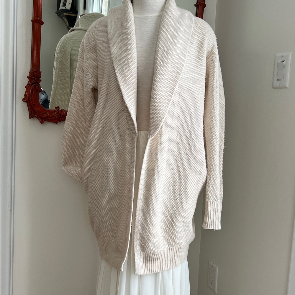 Tildon Cream Open-Front Cardigan with Pockets